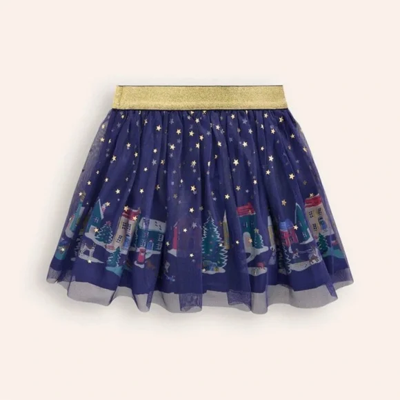 Mini Boden Starry Night Holiday Skirt - Picture 2 of 7